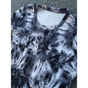 GAIAM Sweatshirt Medium‎ DARK GRAY AND WHITE TIE DYE PRINT SOFT Active Gym